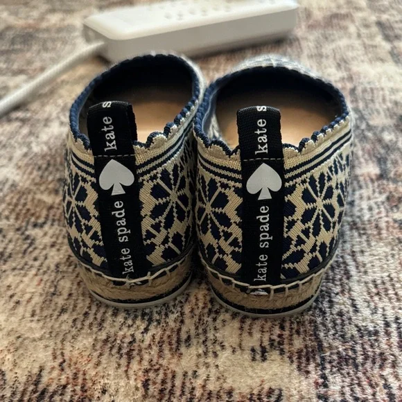 Kate Spade Navy and Cream Patterned Flats - Picture 2 of 2